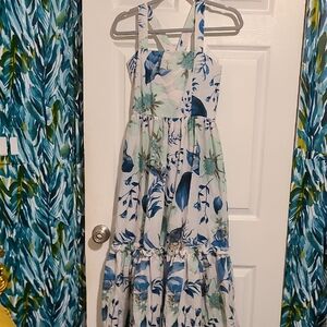 SHEIN Blue and White Floral Sundress